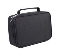 ARTSEWPLY Square Pencil Case with Four Layers High Capacity Art Supplies Organizer for Colored Pencils Sketch Leads Markers Solid Black Canvas Bag for Office School and Travel