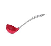 ARTSEWPLY Stainless Steel Handle Silicone Soup Ladle Long Kitchen Spoon Bpa Food Grade Silicone Head Non Scratch Cooking Utensil for Home and Restaurant Use Red