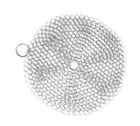 ARTSEWPLY Stainless Steel Scrubber with Corner Ring for Cast Iron Cleaner Pot Scrubber for Skillet Wok and Oven Small Lightweight Kitchen Scrubbing Tool