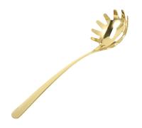 ARTSEWPLY Stainless Steel Spaghetti Spoon with Slotted Strainer for Easy Pasta Serving Smooth Rounded Edges Kitchen Utensil for Noodle and Soup Filtering Gold Finish