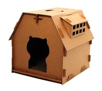 ARTSEWPLY Thickened Corrugated Cardboard Cat House with Scratch Board Kitten Scratching for Indoor Cats Stress Relief and Exercise Multi Functional Hideout for Healthy Claws and Privacy