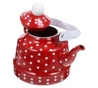 ARTSEWPLY Thickened Enamel Tea Pot 1l Capacity with Stainless Steel Filter for Home Use, Shortens Boiling Time, Decorative Red Teapot as Housewarming Or Personal Party Accessory