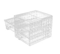 ARTSEWPLY Transparent Acrylic Drawer Cosmetic Box Makeup Organizer with Diamond Pattern Desktop Storage Case for Jewelry and Skincare High-grade Material Easy-access Design
