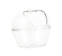 ARTSEWPLY Transparent Hamster Bathroom Sand Bath Container Multi-functional Pet Toilet and Feeder Right Height Design to Prevent Sand Spill Plastic Bathing Tub for Small Animals