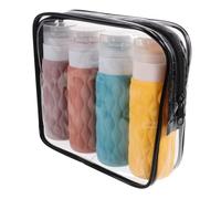 ARTSEWPLY Travel Essential 4 Pack Refillable Toiletry Bottles 100ml Liquid Soap Dispenser Squeeze Cap Colorful Silicone for Shampoo Conditioner