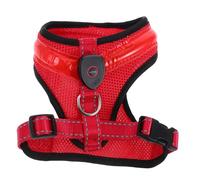 ARTSEWPLY USB Rechargeable LED Dog Vest Luminous Chest and Back Strap Easy Push Button Light Off Comfortable Fit for Nighttime Safety and Outdoor Walks Red