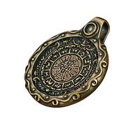 ARTSEWPLY Vintage Brass Eight Diagram Pendant Retro Men's Hanging Necklace Decor Meaningful Craft for DIY Projects for Friends and Family