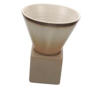 ARTSEWPLY Vintage Funnel-Shaped Ceramic Coffee Mug Japanese Style Cappuccino Cup for Home and Use Thick Base Porcelain Tea and Espresso Cup Stoneware Drinkware for Latte and Juice