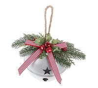 ARTSEWPLY Vintage Iron Christmas Bell with Pine Cone and Berry Accents Large Rustic Xmas Tree Hanging Pendant Decoration for Holiday Party and Home Festive DIY
