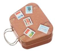 ARTSEWPLY Vintage Mini Suitcase Candy Container with Large Capacity and Versatile Design, Tinplate Box Well Protected from Damage, Classic Bear Briefcase Party Favor Handbag