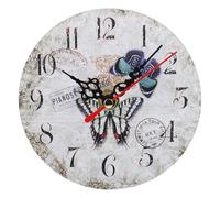 ARTSEWPLY Vintage Round Silent Wall Clock DIY Frameless Mute Battery Operated Clock for Living Bedroom Office Home Decor