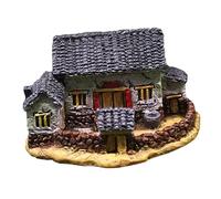 ARTSEWPLY Vintage Style Resin Miniature Fairy House with Warm Rural Charm Detailed Realistic Cottage Ornament for Desktop Shelves Garden Decor Keepsake DIY Micro Landscape Accessory