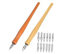 ARTSEWPLY Vintage Wooden Dip Pen with Gothic Art Flat Nib Calligraphy and Painting Pen for Precise Signature and Drawing Secure Grip for Modern Calligraphy Beginners