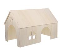 ARTSEWPLY Wear-resistant Small Animal Wooden Hideout House for Guinea Pigs Hamsters Hedgehogs Natural Wood Pet Nest for Rest Play and Eating Multi-use Hideaway for Squirrels and Rabbits