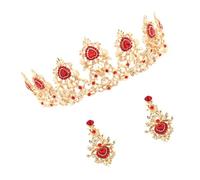ARTSEWPLY Wedding Hair Hoop Crystal Crown Earring Set Alloy Delicate Modeling Stylish Comfortable to Wear Convenient to Carry for Variety of Occasions