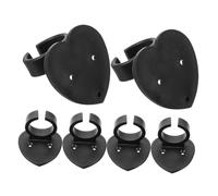 ARTSEWPLY Wireless Microphone Holder Wall Mount Clips Suitable for Occasions for Microphone and Nameplate 6pcs with Heart-shaped Abs Material, Anti-slip Design Black
