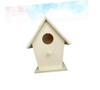 ARTSEWPLY Wooden Bird Nest Box DIY Outdoor Hanging House with Roof Natural Wood Color Garden Bird Shelter and Furry Animals Window Viewing Wildlife Habitat