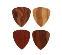 ARTSEWPLY Wooden Folk Guitar Picks 4pcs Boxed Acoustic Electric Guitar Plectrums Stringed Instrument Accessories for and Ukulele Players