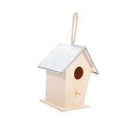 ARTSEWPLY Wooden Outdoor Birdhouse Metal Reinforcement for Hummingbirds Antique Decorative Dove House for Garden Birds Supplies