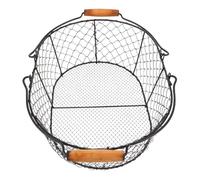 ARTSEWPLY Wrought Iron Fireplace Log Basket with Wood Frame Multifunctional Coal and Charcoal Holder for Indoor Use Kitchen Fruit and Vegetable Storage Portable Firewood Organizer with