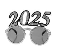 ARTSEWPLY Year Party Glasses Silver Holographic Material Novelty Eyewear for Graduation Celebrations Photo Props Eye Catching Fun Accessory