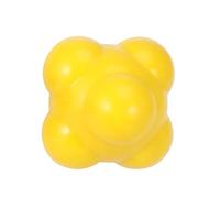 ARTSEWPLY Yellow Reaction Ball for Baseball Agility Training Medium Difficulty Silicone Six Sided High Bounce Ball for Hand Eye Coordination and Reflex Development