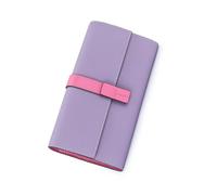 ArtsEye Ladies Purse Genuine Leather Womens Wallet Large Capacity Clutch Phone Holder (6985-purple)