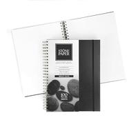 ArtSkills Stone Paper Sketchbook, Spiral Bound Stone Paper Notebook No Lines, 9x12 Waterproof Journal, Aesthetic Sketchbook Blank Pages for School, Work, Drawing, Sketching - Black, 100 Sheets