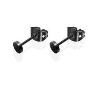 Artskin Titanium Flat Dot Stud Earrings for Women Men Girls Hypoallergenic Nickel Free Earrings 3mm Black Round Disc Earrings for Sensitive Ears (3mm, Black)