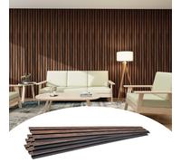 ARTSLAT 16 PCS 3D PS Wall Panels | Slat Panels for Interior Wall | Faux Wood Wall Panel for Accent Wall Decor | Sophisticated & Stylish 3D Wall |43.3"*4.7"|0.47” Depth|Classic Walnut