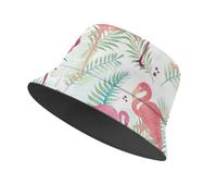 artslion Bucket Hat Beach Sun Hats for Men Women, Outdoor Travel Reversible Pink Flamingo Printed Fisherman Hat