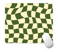 artslion Decorative Mouse Pad 24x20cm - Smooth Surface & Non-Slip Rubber Base for Office, Home & Gaming Green Checkered Pattern Patterns