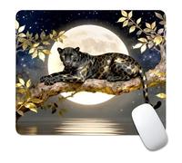 artslion Moon Leopard Mouse Pad 24x20cm, Small Aesthetic Mouse Mat, Non-Slip Rubber Base, Smooth Surface Compact for Office & Gaming