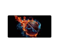 artslion Mouse Mat Large Mouse Pad 40x80cm Non-Slip Base Smooth Surface - Extended Desk Mat Flame Basketball Designs Gaming Mouse pad