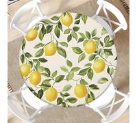 artslion Outdoor Round Tablecloth with Elastic Band 36 In-90cm Elastic Garden Tablecloth with Lemon Pattern Fits 31"-35" Wide Tables