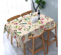 artslion Rectangle 60x102in Tablecloth Wipe Clean Birds on Branches Outdoor Table Cloth, Stain Resistant Table Cover for Kitchen Dining Parties