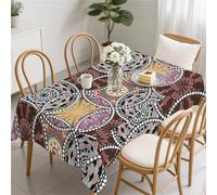 artslion Rectangle Waterproof Tablecloths 60x102 in Wipeable Table Cover Non-PVC Fabric Retro pattern Designs Indoor Outdoor Use