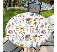 artslion Round Table Cloth with Elastic Edge 36 Inch- Waterproof Non-Woven Fitted Table Cover for Indoor & Outdoor Use - Diverse flowers Patterns Tablecloth Perfect for Dining, Garden & Patio Tables