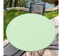 artslion Round Tablecloth Φ120cm/48in Wipe Clean Table Cloths with Elastic, Water-repellent Durable Scratch Resistant Table Cover Protector for Dining room, Balcony, Garden-Soft Sage Green