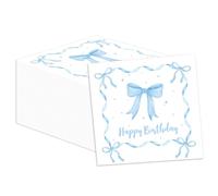 ArtSocket 100 Pcs Birthday Party Napkins 2 Ply Disposable Paper Napkins for Blue Bow Coquette Themed Party Decorations for Kids Girls Home Kitchen Birthday Party Supplies, 6.5 x 6.5 Inch