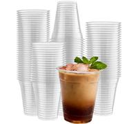 Artsotroly 50 Pack 12 oz Clear Plastic Cups, 12oz Clear Disposable Punch Cups Wine Glasses, Sturdy Recylable Small Drinking Cup for Wedding Party, Cocktail Cup, Plastic Tumblers for Cold Drinks
