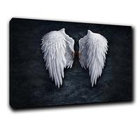 ARTSPRINTS Banksy Angel Wings Print ON Framed Canvas Wall Art Home Home Decoration 34 x 24 inch -18mm depth
