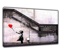 ARTSPRINTS Banksy Balloon Girl Hope Wall Art On Canvas Photos 24 X 16 Inch | Pictures 60x 40 Cm -38mm Depth