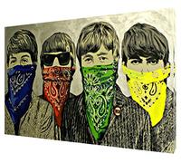 ARTSPRINTS Banksy The Beatles Bandanna Wall Art Print ON Framed Canvas 12x 8inch -38mm Depth
