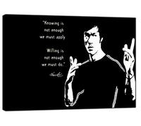 ARTSPRINTS Bruce Lee Knowing is NOT Enough Picture Print On Framed Canvas Wall Art Home Office Decor 12x 8inch(30x 20 cm) -18mm Depth