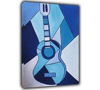 ARTSPRINTS Cubit Blue Guitar Paint By Pablo Picasso Reprint On Framed Canvas Wall Art Home Decoration 30 x 24 inch-38mm depth