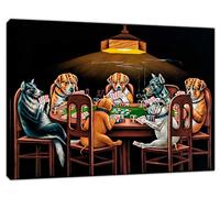 ARTSPRINTS Dogs Playing Poker Picture Print ON Framed Canvas Wall Art Home Decoration