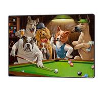 ARTSPRINTS Dogs Playing Pool Picture Photo Reprint On Framed Canvas Wall Art Home Decoration 12’’x 8’’inch(30x 20 cm) -38mm depth