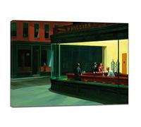 ARTSPRINTS Edward Hopper Nighthawks Picture Photo Print On Framed Canvas Wall Art Home Decoration 12x 8inch(30x 20 cm) -18mm Depth