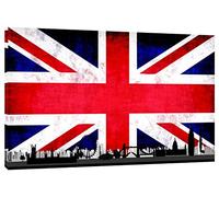 ARTSPRINTS England Flag London Photo Print ON Framed Canvas Wall Art Decoration 12x 8inch -38mm Depth